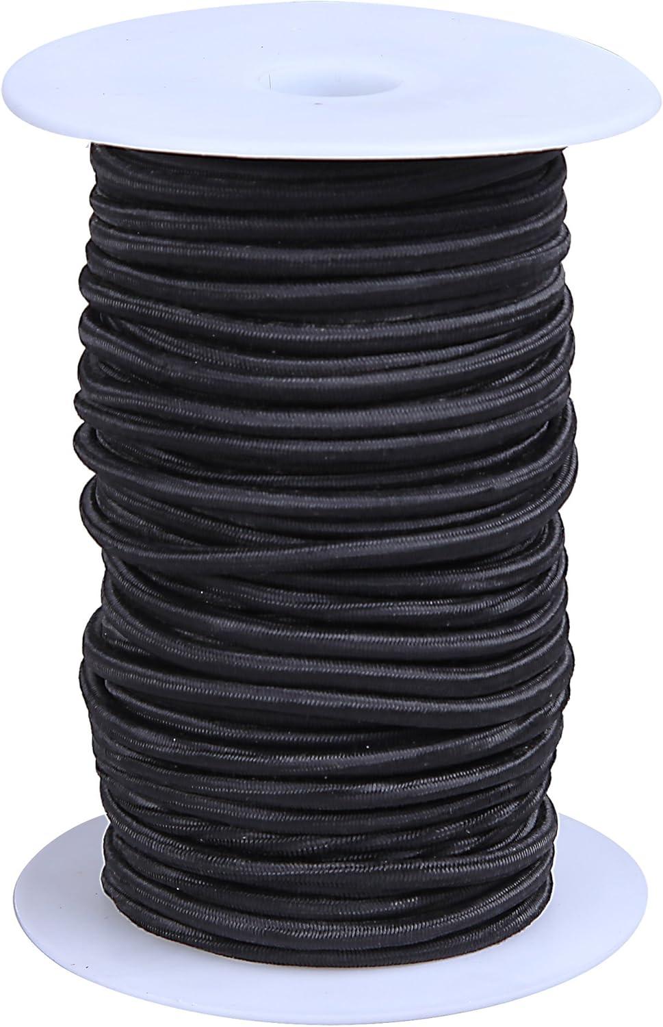 imageCARTMAN 14 Marine Grade Elastic Cord Crafting Stretch String 40kg x 50ft with 4 More Hooks for Camping Kayak Deck Crafting Blue ColorBlack