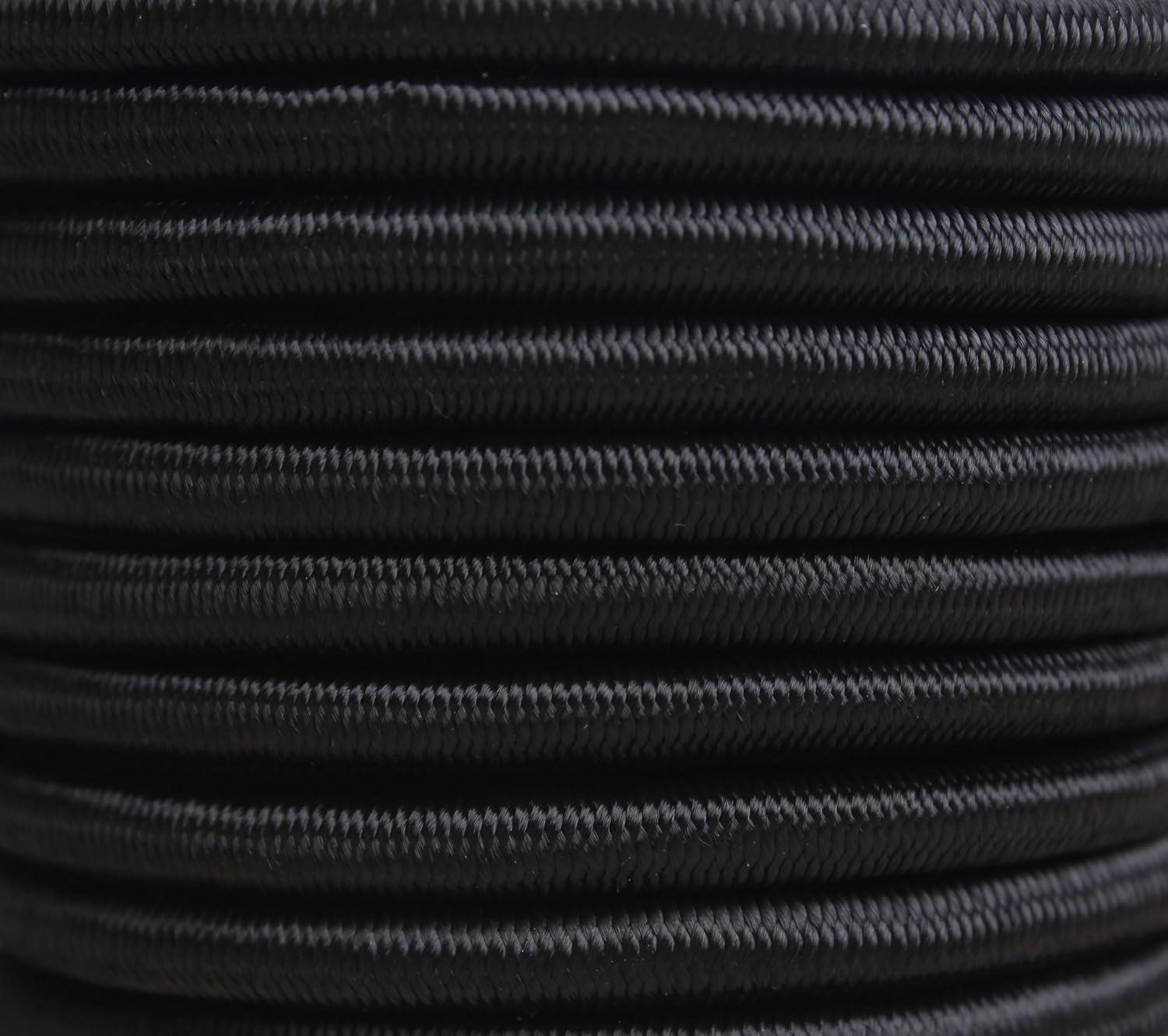 imageCARTMAN 14 Marine Grade Elastic Cord Crafting Stretch String 40kg x 50ft with 4 More Hooks for Camping Kayak Deck Crafting Blue ColorBlack