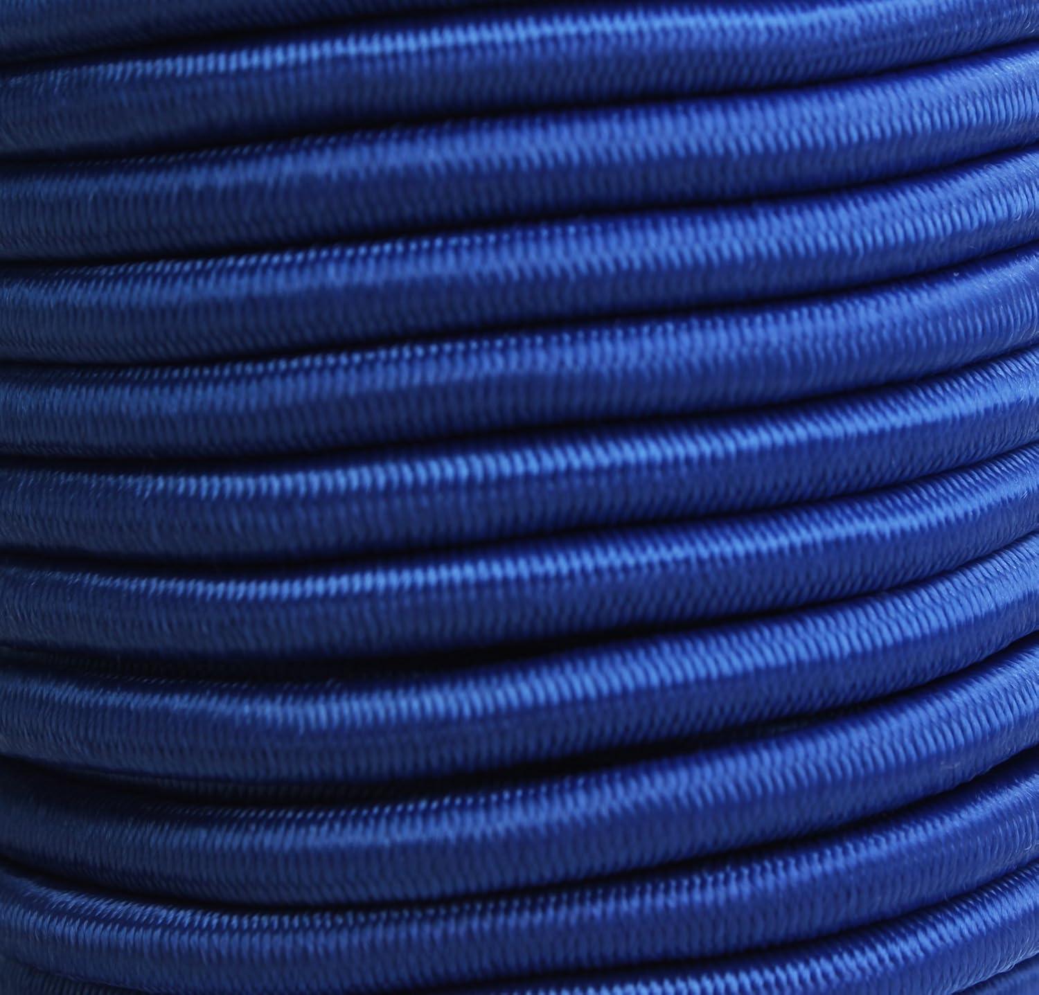 imageCARTMAN 14 Marine Grade Elastic Cord Crafting Stretch String 40kg x 50ft with 4 More Hooks for Camping Kayak Deck Crafting Blue ColorBlue