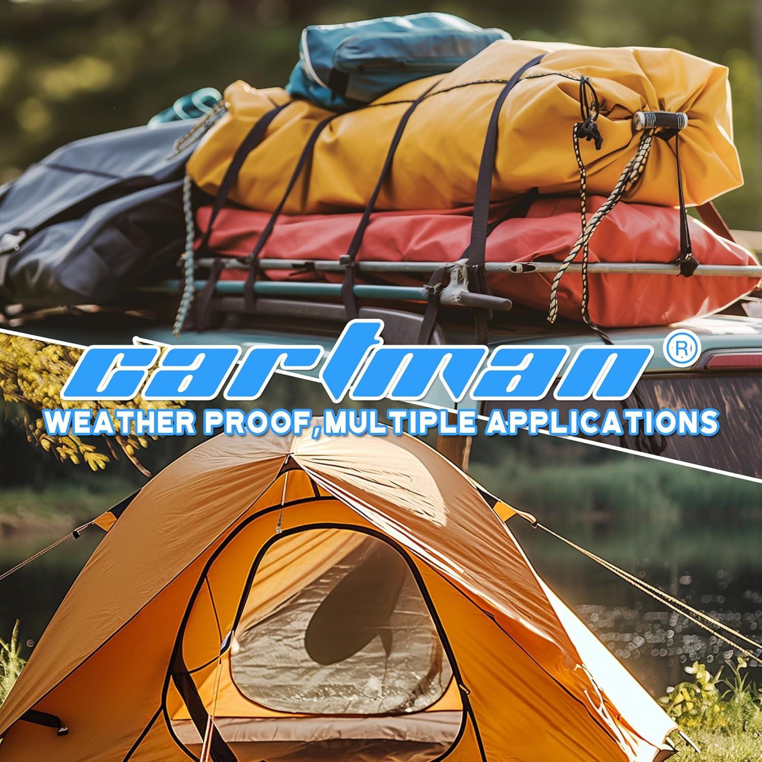 imageCARTMAN 30pcs Heavy Duty Bungee Cords with Hooks  Assortment in Jar Including Tarp Clips Canopy Ties ampamp Ball Bungees for Secure Outdoor and Indoor Use24PCS