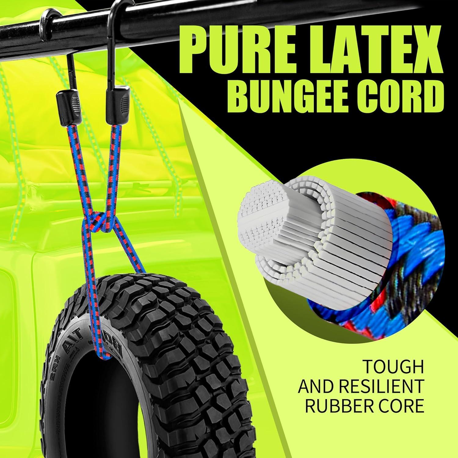 imageCARTMAN 30pcs Heavy Duty Bungee Cords with Hooks  Assortment in Jar Including Tarp Clips Canopy Ties ampamp Ball Bungees for Secure Outdoor and Indoor Use30PCS