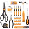 imageCARTMAN 126Piece Home Tool Set Kit Basic Household Hand Tools with Storage Case RedOrange