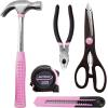 imageCARTMAN 126Piece Home Tool Set Kit Basic Household Hand Tools with Storage Case RedPink