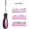 imageCARTMAN 126Piece Home Tool Set Kit Basic Household Hand Tools with Storage Case RedPink
