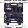 imageCARTMAN 126Piece Home Tool Set Kit Basic Household Hand Tools with Storage Case RedPurple