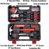 imageCARTMAN 126Piece Home Tool Set Kit Basic Household Hand Tools with Storage Case RedRed