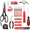 imageCARTMAN 126Piece Home Tool Set Kit Basic Household Hand Tools with Storage Case RedRed