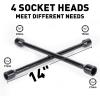 imageCARTMAN 14 Inch Universal Heavy Duty Lug Wrench 4 Way Tire Iron Wrench14 black
