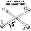 imageCARTMAN 14 Inch Universal Heavy Duty Lug Wrench 4 Way Tire Iron Wrench14 chrome