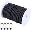 imageCARTMAN 14 Marine Grade Elastic Cord Crafting Stretch String 40kg x 50ft with 4 More Hooks for Camping Kayak Deck Crafting Blue ColorBlack