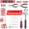 imageCARTMAN 160 Piece General Household Hand Tool Set Kit with Plastic Toolbox Electricians Tools136 PC