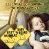 imageCARTMAN 2 Pack Reflective Baby on Board Sign 5x5 Inch Noticeable Bright Yellow Signs with 4 Suction Cups for Extra Strong Hold On Windows Baby in Car Sticker