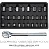 imageCARTMAN 205 Piece Ratchet Wrench Tool Set 14quot ampamp 38quot ampamp 12quot Drive with SAEMetric Sockets Kit in Plastic Toolbox122 PC