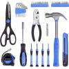 imageCARTMAN 39Piece Home Tool Set Kit Essential Household Hand Tools with Plastic Storage Case RedBlue