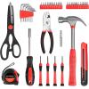 imageCARTMAN 39Piece Home Tool Set Kit Essential Household Hand Tools with Plastic Storage Case RedRed