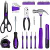 imageCARTMAN 39Piece Home Tool Set Kit Essential Household Hand Tools with Plastic Storage CasePurple