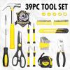imageCARTMAN 39Piece Home Tool Set Kit Essential Household Hand Tools with Plastic Storage CaseYellow