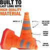 imageCARTMAN 4 Pack 18 Inch Collapsible Traffic Cones Safety Road Parking Cone for Traffic Control Driving Construction Cones with Reflective Strips Collar Orange