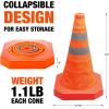 imageCARTMAN 4 Pack 18 Inch Collapsible Traffic Cones Safety Road Parking Cone for Traffic Control Driving Construction Cones with Reflective Strips Collar Orange
