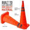 imageCARTMAN 4 Pack 28 Inch Collapsible Traffic Cones with LED Light Multi Purpose Pop up Reflective Safety Cones Pack of 4 Battery Included