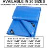 imageCARTMAN Finished Size 14x20 Feet Blue Poly Tarp 5 Mil Thick Multipurpose Protective Cover for Camping Tent Boat RV CarBlue5mil