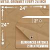 imageCARTMAN Finished Size 6x8 Feet Tan Canvas Tarp with Rustproof Grommets 12 Oz Heavy Duty Multipurpose Tarpaulin Cover for Canopy Tent Roof Camping WoodpileTan