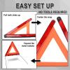 imageCARTMAN Foldable Warning Triangle Emergency Warning Triangle Reflector Safety Triangle Kit Pack of 3 with Storage CaseFour Leg Base