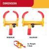 imageCARTMAN Heavy Duty Trailer Lock Wheel Clamp Universal Security Tire Lock Adjustable Anti Theft Lock for Trailers SUV Boats ATVs Motorcycles Golf Cart2pk Redyellow
