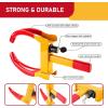 imageCARTMAN Heavy Duty Trailer Lock Wheel Clamp Universal Security Tire Lock Adjustable Anti Theft Lock for Trailers SUV Boats ATVs Motorcycles Golf Cart2pk Redyellow