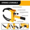 imageCARTMAN Heavy Duty Trailer Lock Wheel Clamp Universal Security Tire Lock Adjustable Anti Theft Lock for Trailers SUV Boats ATVs Motorcycles Golf Cart2pk Blackyellow