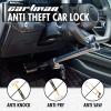 imageCARTMAN Steering Wheel Lock Bar Heavy Duty Anti Theft Security Brake Pedal Lock with Adjustable Length 3 Keys Included Silver