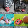 imageCARTMAN Tire Inflator Portable Air Compressor Auto Air Pump for CarBike with Digital Pressure Gauge ampamp LED Light RedRed