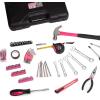 imageCartman 148Piece Tool Set General Household Hand Tool Kit with Plastic Toolbox Storage Case PinkPink