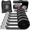 imageCartman 1quot x 12 Lashing Straps Cargo TieDown Strap Up to 600lbs 6pk in Carry Bag BlackBlack
