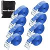 imageCartman 1quot x 12 Lashing Straps Cargo TieDown Strap Up to 600lbs 6pk in Carry Bag BlackBlue