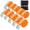 imageCartman 1quot x 12 Lashing Straps Cargo TieDown Strap Up to 600lbs 6pk in Carry Bag BlackOrange