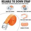 imageCartman 1quot x 12 Lashing Straps Cargo TieDown Strap Up to 600lbs 6pk in Carry Bag BlackOrange