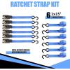 imageCartman 1quot x 15 Ratchet Tie Down up to 1500lbs 6pk in Carry Bag Cargo Straps6PK Blue