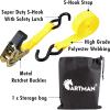 imageCartman 1quot x 15 Ratchet Tie Down up to 1500lbs 6pk in Carry Bag Cargo Straps8PK Yellow