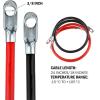 imageCartman 4AWG 18Inch Battery Inverter Cables Set 4Gauge x 18quot 1 Positive ampamp 1 Negtive for Car Truck RV Solar4 AWG 18