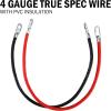 imageCartman 4AWG 18Inch Battery Inverter Cables Set 4Gauge x 18quot 1 Positive ampamp 1 Negtive for Car Truck RV Solar4 AWG 24