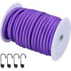 imageCARTMAN 14 Marine Grade Elastic Cord Crafting Stretch String 40kg x 50ft with 4 More Hooks for Camping Kayak Deck Crafting Orange ColorPurple