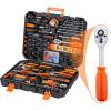 imageCARTMAN 238Piece Socket Wrench Auto Repair Tool Combination Package Mixed General Household Hand Tool Set Tool Kit with Plastic Toolbox Storage CaseOrange