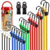 imageCARTMAN 30pcs Heavy Duty Bungee Cords with Hooks  Assortment in Jar Including Tarp Clips Canopy Ties ampamp Ball Bungees for Secure Outdoor and Indoor Use24PCS