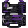 imageCARTMAN 39Piece Home Tool Set Kit Essential Household Hand Tools with Plastic Storage CasePurple
