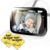 imageCARTMAN Baby Car Mirror Safety Car Seat Mirror for Rear Facing Infant with 2 Pack Baby on Board Signs Suction Cups Shatterproof Fully Assembled Crash Tested and CertifiedWith baby on board sign