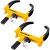 imageCARTMAN Heavy Duty Trailer Lock Wheel Clamp Universal Security Tire Lock Adjustable Anti Theft Lock for Trailers SUV Boats ATVs Motorcycles Golf Cart2pk Blackyellow