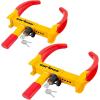 imageCARTMAN Heavy Duty Trailer Lock Wheel Clamp Universal Security Tire Lock Adjustable Anti Theft Lock for Trailers SUV Boats ATVs Motorcycles Golf Cart2pk Redyellow