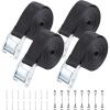 imageCartman 12ft Battery Tie Down Strap Battery Box Hold Down Lashing Straps Kit with Stainless Steel Deck Loop Mounts to Prevent Equipment from Slipping 1PK4PK