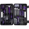 imageCartman 148Piece Tool Set General Household Hand Tool Kit with Plastic Toolbox Storage Case PinkPurple